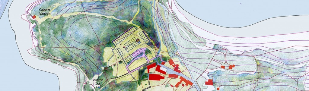 Esquisse Yaudet – Plan d’esquisse du projet mise en valeur du site du Yaudet.