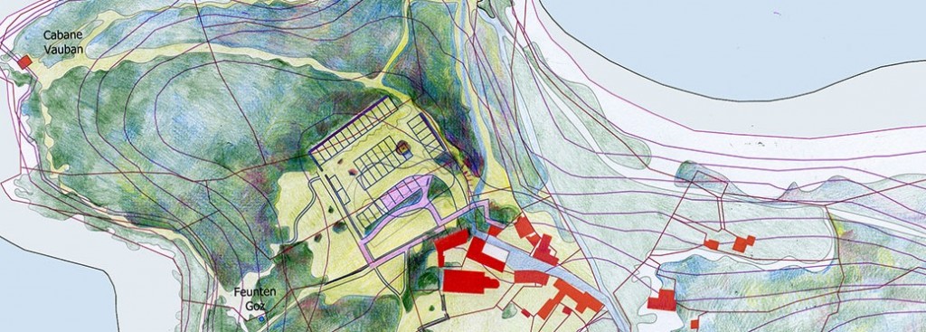 Esquisse Yaudet – Plan d’esquisse du projet mise en valeur du site du Yaudet.