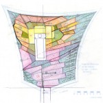 Chaumont-sur-Loire, Plan niveau massif 1-50 – dessin d’étude pour composition des niveaux du jardin