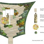 Chaumont-sur-Loire, Plan niveau massif 1-50 – dessin d’étude pour composition des niveaux du jardin.